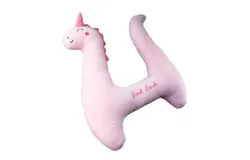 Dino Kids Car Sleeping Pillow&comma; H-Shape Travel Rearseat Head Support Pillow-Pink