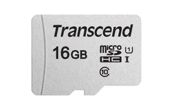 Transcend 16GB MicroSD 300s 95MB&sol;s Class 10 Micro SDHC Memory Card with SD Adapter