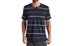 Roark Well Worn Horizon Jacquard Tee In Dark Navy