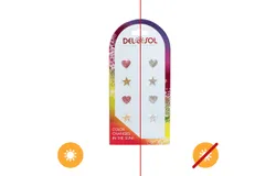 Color-Changing Earrings - Hearts and Stars by Delsol for Women - 4 Pairs Earrings