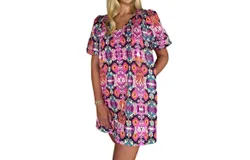 Joy Joy Puff Sleeve Dress In Mag Abs