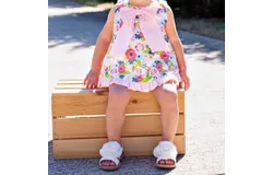 Rufflebutts English Garden 2 Pc&period; Swing Top And Diaper Cover Set In Pink&sol;green