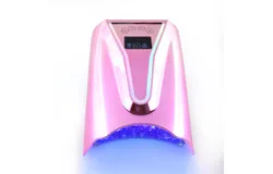 128 W Rechargeable Nail Art UV Lamp &vert; Cordless LED Nail Art Lamp with Portable Handle &vert; Professional Gel Manicure Curing UV Lamp &vert; Auto Infrared Sensor and 4 Timer Nail Polish Tool &lpar;Purple&rpar;