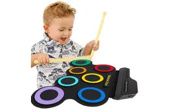 Electric Drum Set&comma; 7-Pad Electronic Drum Set  Included&comma; Roll-up Drum Pad For Kids&comma; Great Holiday Xmas Birthday Gift -color