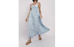 Molly Bracken Maxi Printed Dress In Blue Barbara