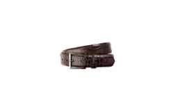 W&period; Kleinberg Italian Embossed Croc Belt In Chocolate