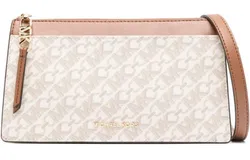 Michael Michael Kors Empire Large Signature Logo Convertible Crossbody Bag&comma; Vanilla&sol;Luggage