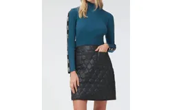 Alp N Rock Kiko Quilted Skirt In Black Faux Leather