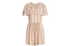 See by Chloe Women&apos;s Joephine Pink Floral Ruffle Trim Mini Dress