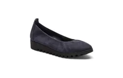 Aetrex Women Brianna Ballet Flat Slip-On Shoe In Navy