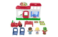 Fisher-Price Little People We Deliver Pizza Place Pizza Kitchen Playset w&sol; Push-Along Vehicle