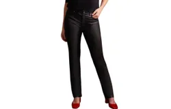 Tribal Coated Straight Leg 5 Pocket Pants In Black