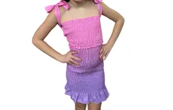 Theme Waverly Ombre Dress In Pastel Pink-Purple
