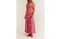 Z Supply Bahari Sunshine Midi Dress In Raspberry Sorbet