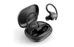 BE1039 Wireless Headset Bluetooth 5&period;1 Hanging Lightweight Headset with Built-in Microphone&comma; IPX5 Waterproof&comma; Clear Calls&comma; with Charging Case&comma; Long Range Connectivity Bluetooth Headset&comma; Black
