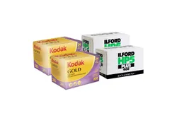 2x Kodak GOLD 200 Color Negative Film 35mm Roll Film&comma; 24 Exposures &plus; 2x Ilford HP5 Plus Black and White Negative Film &lpar;35mm Roll Film&comma; 36 Exposures&rpar;