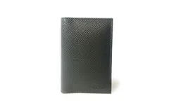 Prada Mens Saffiano Leather Vertical Card Black Holder
