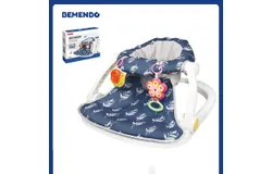 BEMENDO Portable Baby Chair Sit-Me-Up Floor Seat with Developmental Toys & Machine Washable Seat Pad&comma;Blue Leaf&sol;Foldable Baby Chair with Music