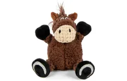 Checkers Just for Me Sitting Horse Squeaky Plush Dog Toy&comma; Chew Guard Technology Brown&comma; Mini