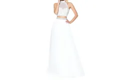 Sherri Hill Keyhole Back Prom Dress In Ivory