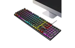 Gaming Keyboards&comma; PC Keyboards&comma; Competition Keyboards&comma; Black Gaming Keyboard &lpar;Wired Keyboard with LED Light for Gamers&sol;Workers 104 Keys&rpar;