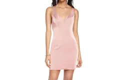 Alyce Paris Crisscross Back Cocktail Dress In Antique Rose