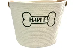 Luxury Personalized Dog Toy Basket with Your Pet NameDog Storage Organizer for Dog AccessoriesCollapsible Dog Toy BinDog Toy Box11"x13"x14"