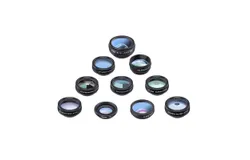 APEXEL 10 in 1 Phone Camera Lens Kit with 0&period;63X Wide Angle &plus; 15X Macro &plus; 198°Fisheye &plus; 2X Telephoto &plus; CPL &plus; Star Filter &plus; Radial Filter &plus; Flow Filter &plus; Kaleidoscope 3 &plus; Kaleidoscope 6 Compatible with Android iPhone
