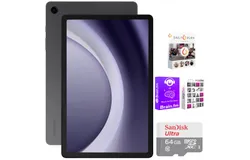 Samsung Galaxy Tab A9 Plus 11" 64GB Tablet with Free Bonus Book Cover &plus; SanDisk Ultra 64GB microSDXC Memory Card UHS-1 Upto 100 MB&sol;s Class 10 Full HD Video with SD Adapter &plus; 92783 Fitness and Wellness Plus Software Suite