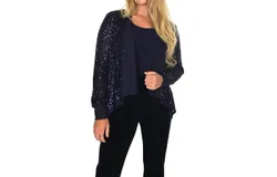 Frank Lyman Sequin Jacket In Navy