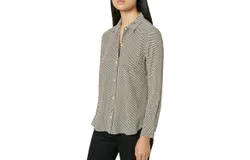 Equipment Leema Silk Top In True Black&sol;mushroom Star Print