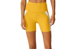 Beyond Yoga Spacedye Top Line Biker Short In Sunflower&sol;cloud