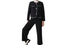 Suncoo Tweed Jacket In Black And White