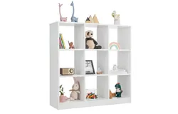 Modern 9-Cube Bookcase with 2 Anti-Tipping Kits for Books Toys Ornaments