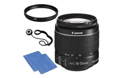 Canon EF-S 18-55mm IS II Lens w&sol; 58mm UV Filter&comma; Cap keeper & Microfiber Cloth