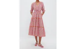 Pink City Prints Calypso Dress In Marigold Buta