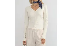 Margaret O&apos;leary Pointelle Cardigan In White