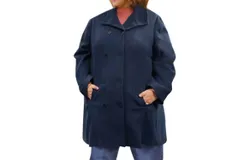 On The Plus Side Long Sleeve Peacoat - Plus Size In Navy