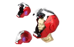 Iron Hero MK 5 ，1&colon;1 Wearable Helmet - Voice&comma; Touch&comma; and Remote Control with LED Eyes-Silver