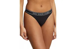 Polo Ralph Lauren Essentials Thong Panty In Onyx