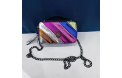 Women Kurt Geiger Rainbow Simple Handbag Heart Shaped Shoulder Bag Strap Crossbody Bag