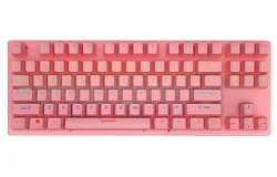 Wired Gaming Keyboard&comma; 87 Keys&comma; LED Backlight&comma; Silent Membrane Mechanical Keyboard for PC&comma; Desktop&comma; Computer&comma; Red