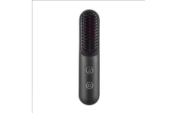 Mini Portable Travel Cordless Negative Ionic Hair Straightener Brush Hot Comb for Women Hair Iron Straightener Hair Straightener and Curler 2 in 1&comma;  Black