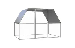 Outdoor Chicken Cage 9&period;8&apos;x6&period;6&apos;x6&period;6&apos; Galvanized Steel