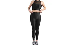 Bloch Mirella Glow High Neck Crop Top In Black