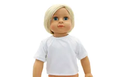 18" Doll Clothing White Short Sleeve T-Shirt