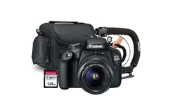 Canon EOS 4000D Digital SLR Camera &plus; Canon EF-S 18-55mm III f&sol;3&period;5-5&period;6 Camera Lens &plus; Transcend SDXC 128GB UHS -I U3 300s V30 Class 10 95MB&sol;s &plus; Vivitar VPT200 Sports Action Grip for Camera and Camcorder Black with Smart Phone Holder &plus; DSLR Gadget Bag