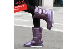 YASEN new winter snow boots for women thickened mid-calf waterproof anti-slip plus velvet cotton shoes high-top warm long boots