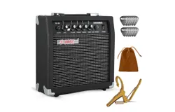 Guitar Amp 20W Electric Portable Mini Amplifier w Built in 6&period;5" Speaker Aux Headphone Jack