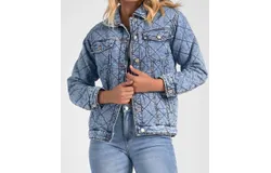 Elan Jean Quilted Jacket In Blue Wash